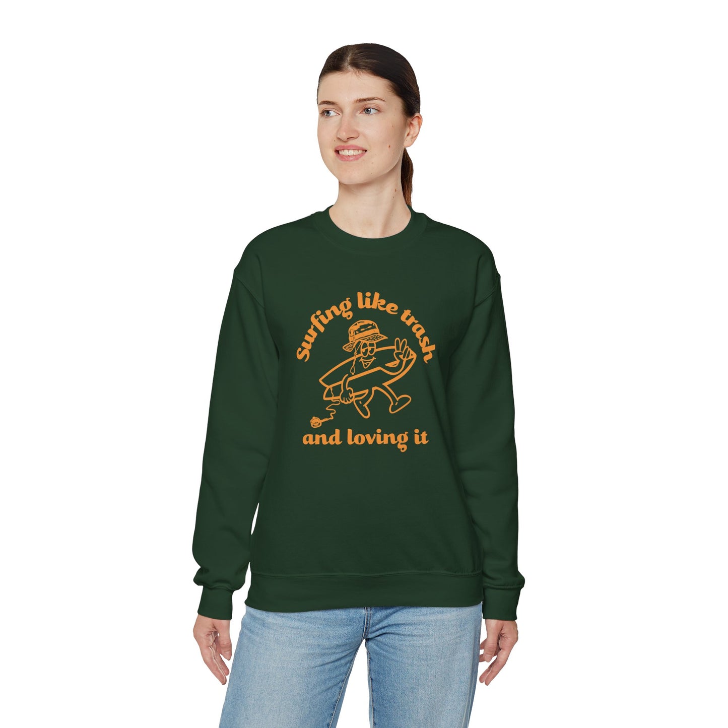 Surfing like trash Unisex Crewneck Sweatshirt