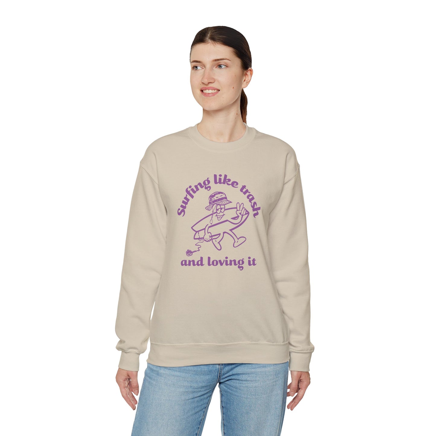 Surfing like trash Unisex Crewneck Sweatshirt
