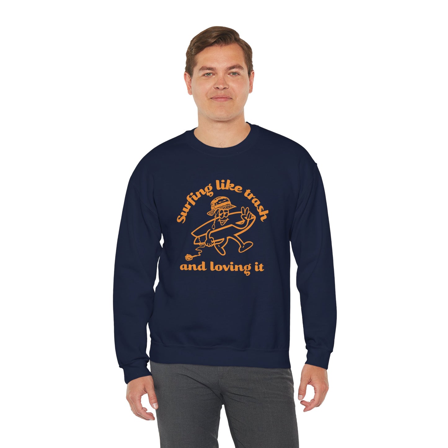 Surfing like trash Unisex Crewneck Sweatshirt