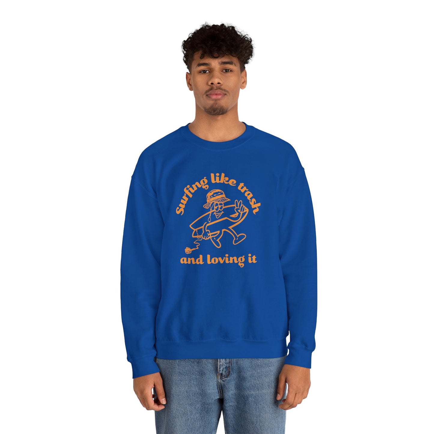 Surfing like trash Unisex Crewneck Sweatshirt