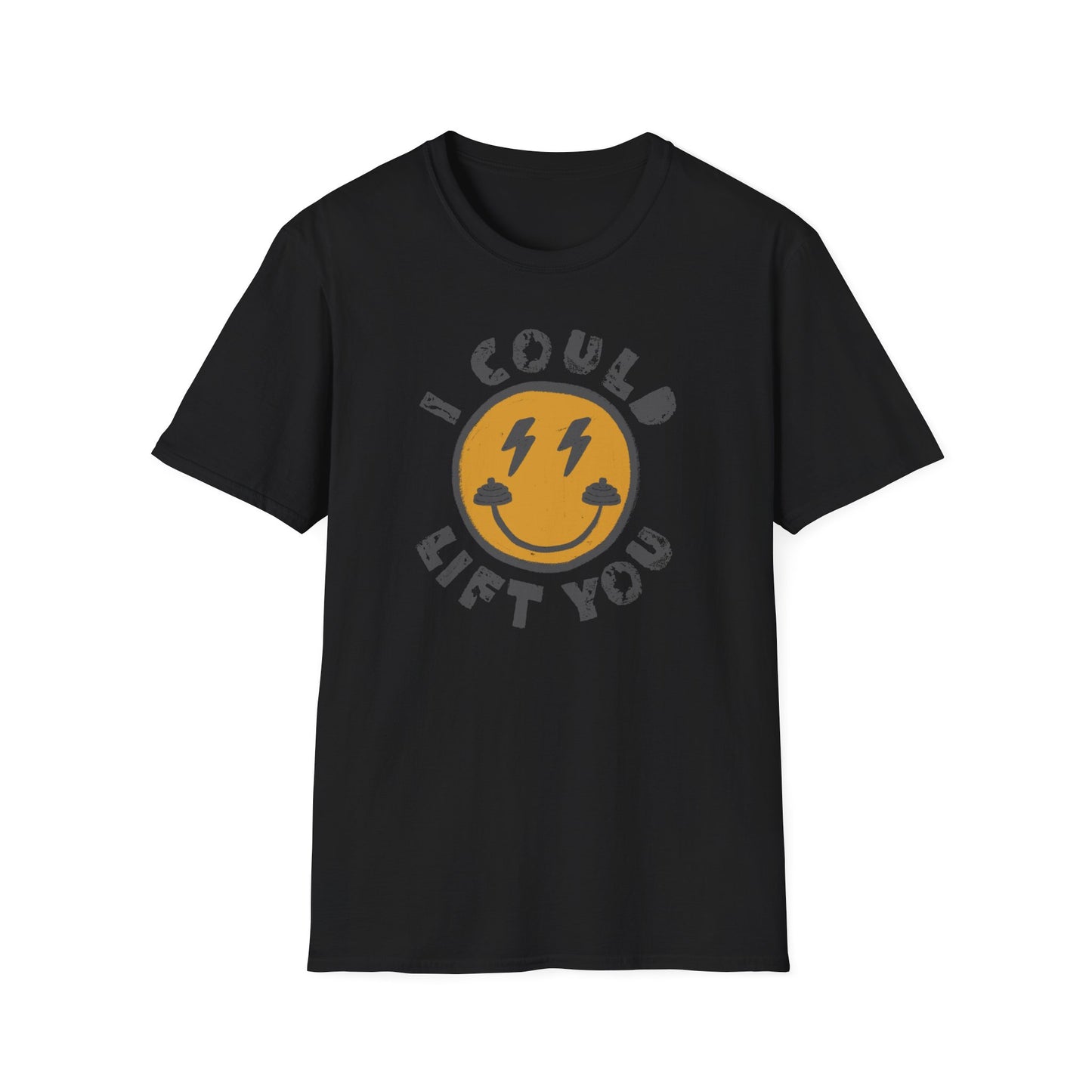Men's Acid Washed Tee - 'I Could Lift You' Design for Fun & Positivity